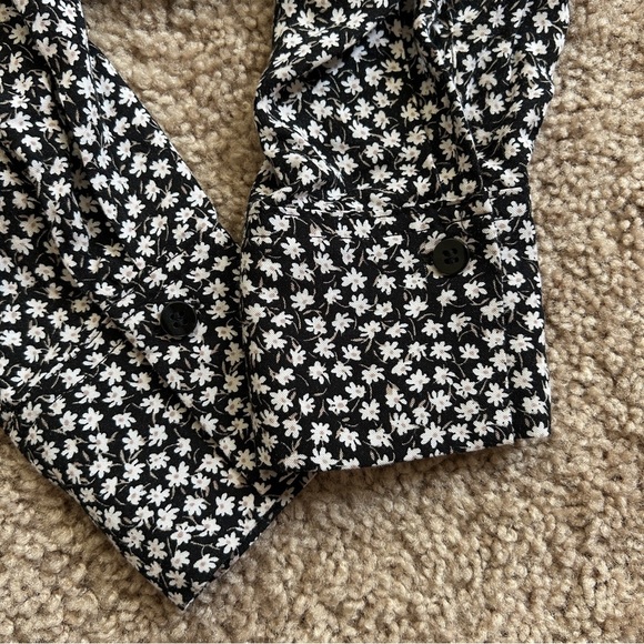 H&M Floral Patterned Long Sleeve Midi Shirt Dress Size Medium - Picture 10 of 12